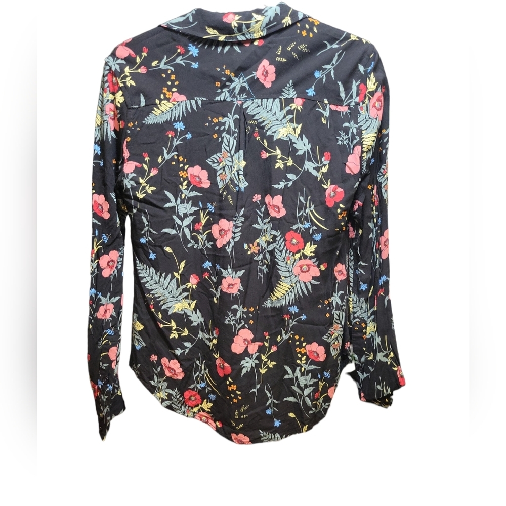 Brooklyn Industries Blouse  Floral Button Down Long Sleeve Top Womens XS - Picture 7 of 9
